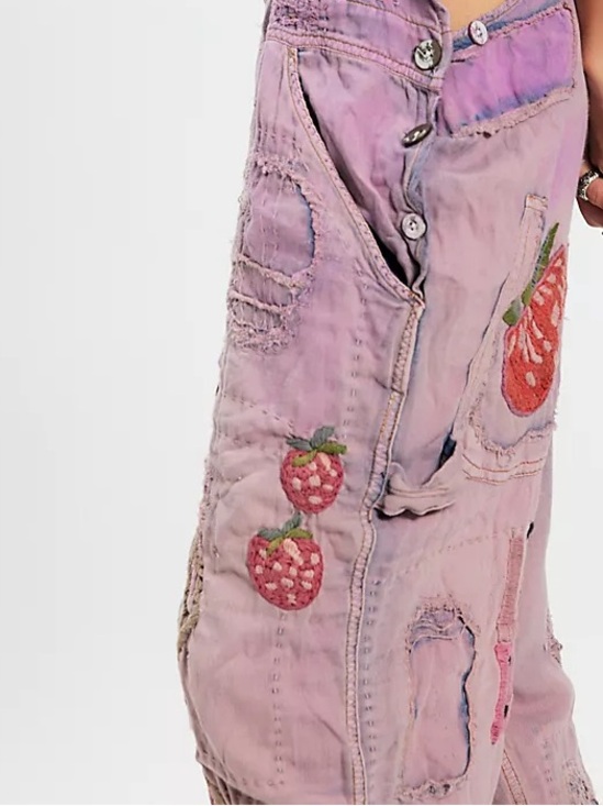 Magnolia Pearl Ladybug Embroidered Overalls - Picture 4 of 6